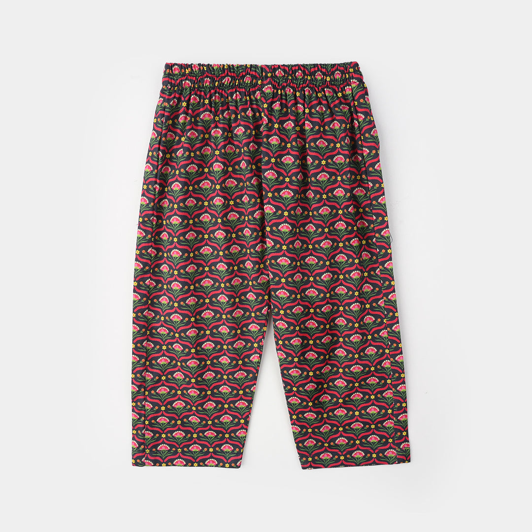 Infant Girls Cotton Printed 2-Pcs Suit - Multi