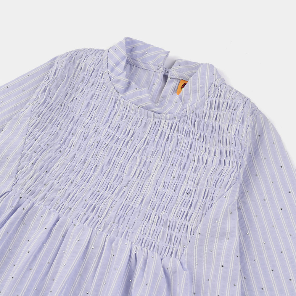 Girls Poly Net Casual Top Smoking - Lilac