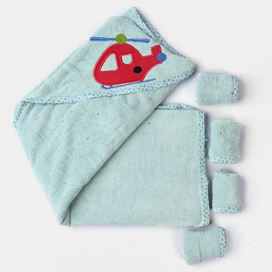 Baby Bath Towel + 4PCs Face Towel