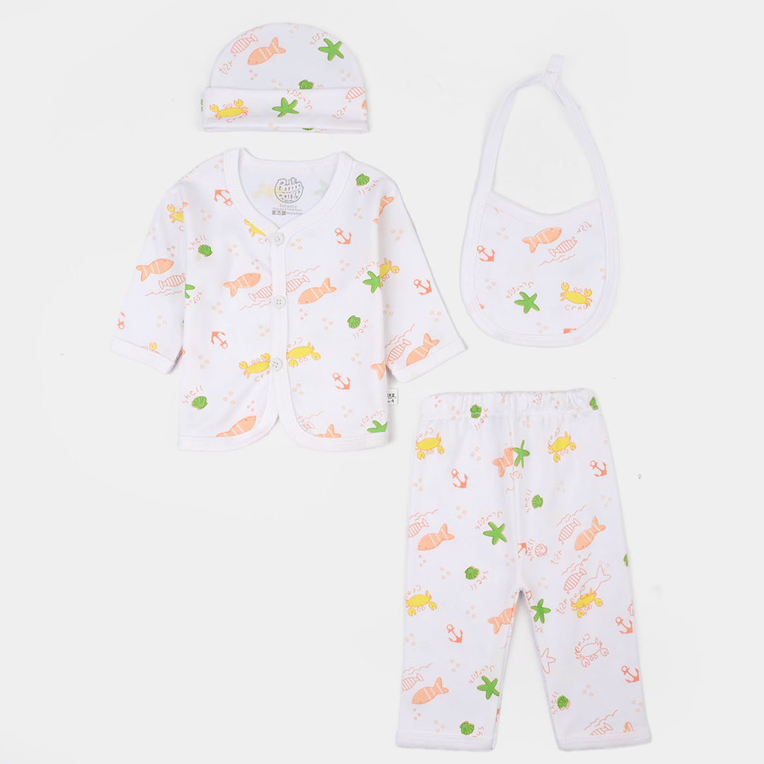 Baby Winter Suit Fish Blue 4PCs | 0-3M