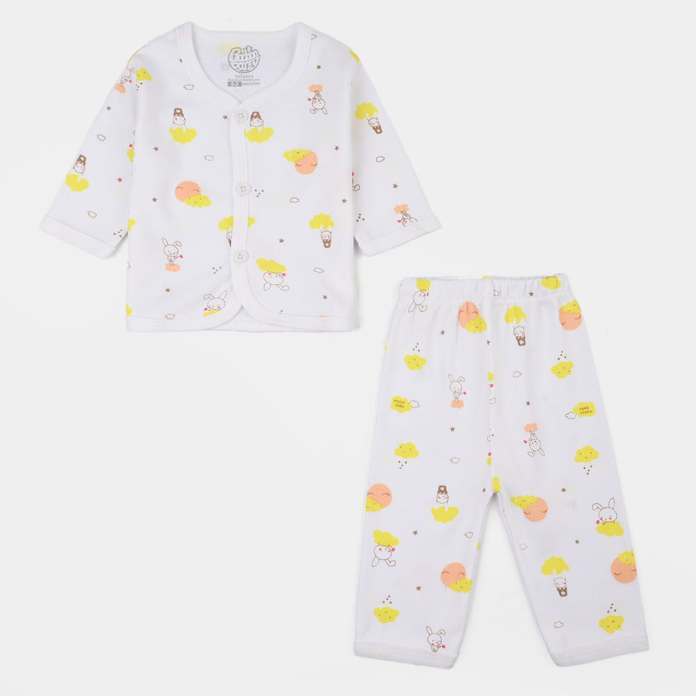 Infant Unisex Winter Suit 4Pcs Bunny-Yellow
