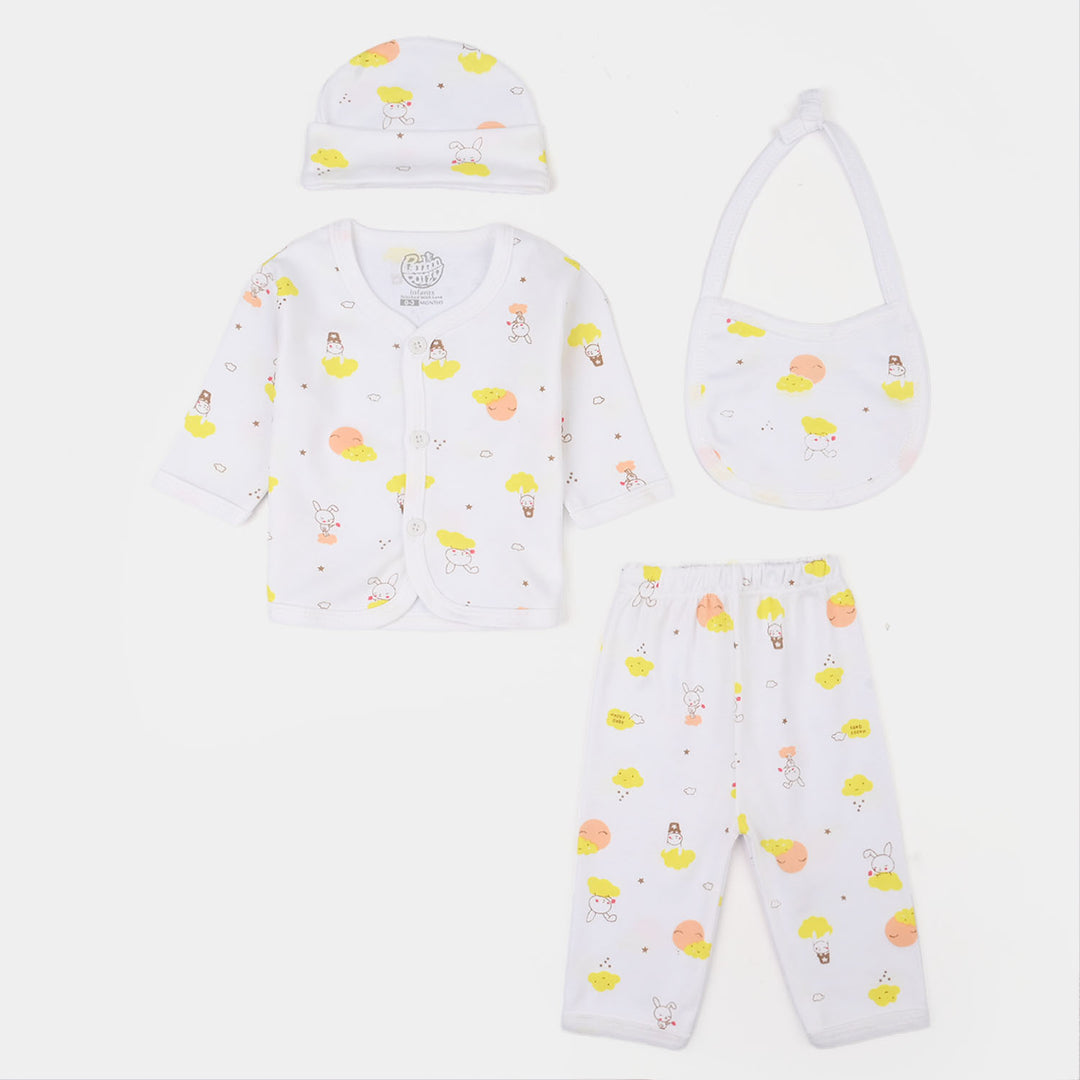 Infant Unisex Winter Suit 4Pcs Bunny-Yellow