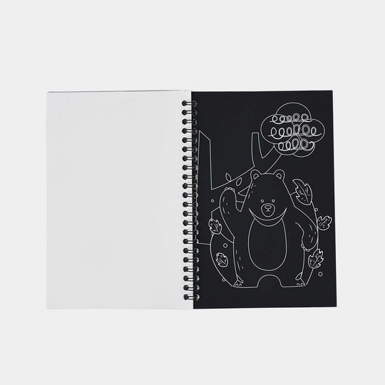 Rainbow Scratch Notepad – Bear, Tiger & Cactus Design