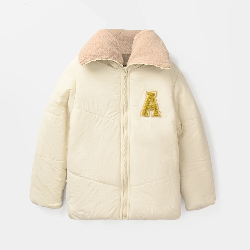 Girls Quilted Jacket -Off White