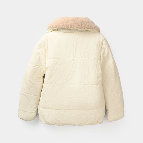 Girls Quilted Jacket -Off White