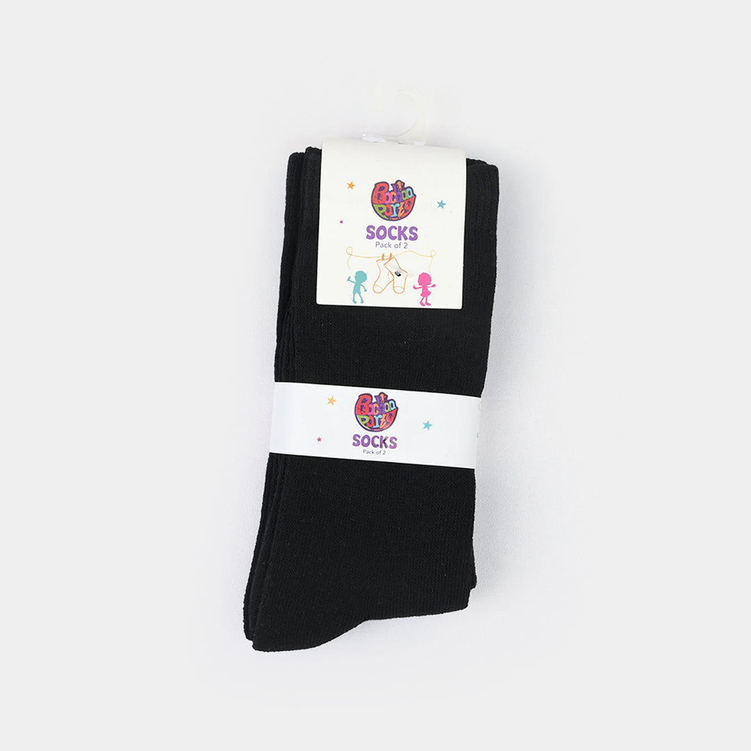Boys Socks Pack Of 2 Basic-BLACK