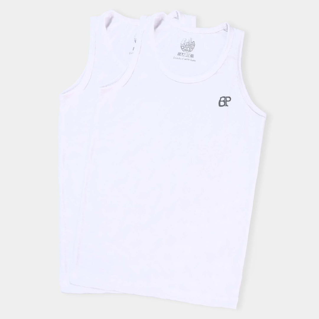Pack OF 2 Boys Cotton Jersey Vest-White