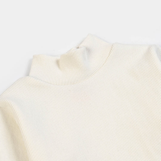 Infant Boys 2x1 Rib Turtle Neck-Off White
