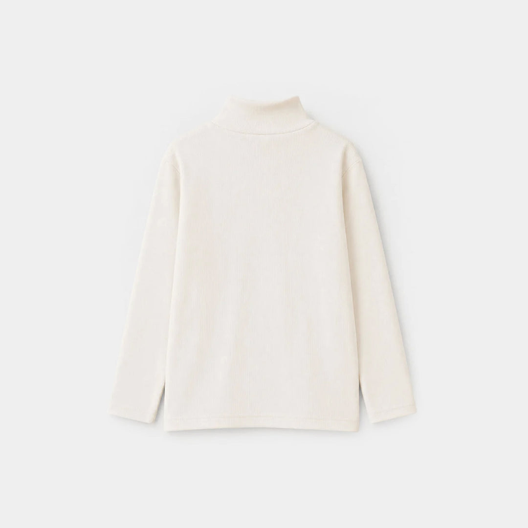 Infant Boys 2x1 Rib Turtle Neck-Off White