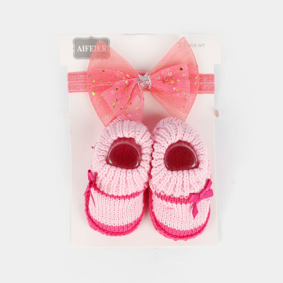 Baby Socks Shoes with Headband | 3-12M