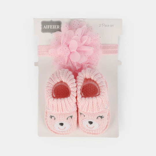 Baby Socks Shoes with Headband | 3-12M