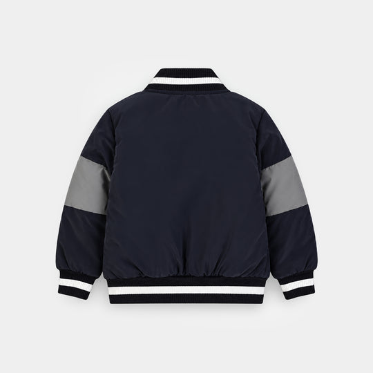 Boys Polyester Quilted Jacket One Team-BLACK