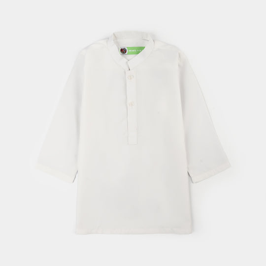 Infant Boys Poly Viscose Kameez Pajama (Blended) - White