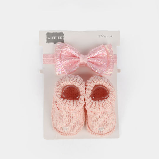 Baby Socks Shoes with Headband | 3-12M