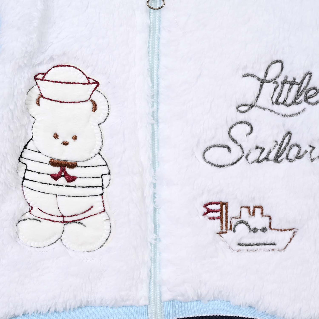 Infant Boys Knitted Suit BJ043-3P - White/Blue