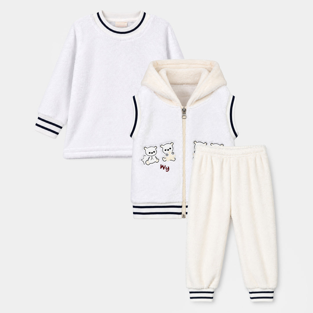 Infant Boys Knitted Suit Sh139-3P - White