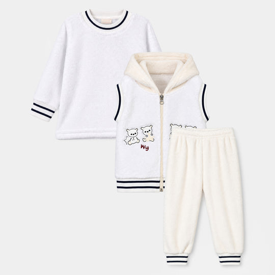 Infant Boys Knitted Suit Sh139-3P - White