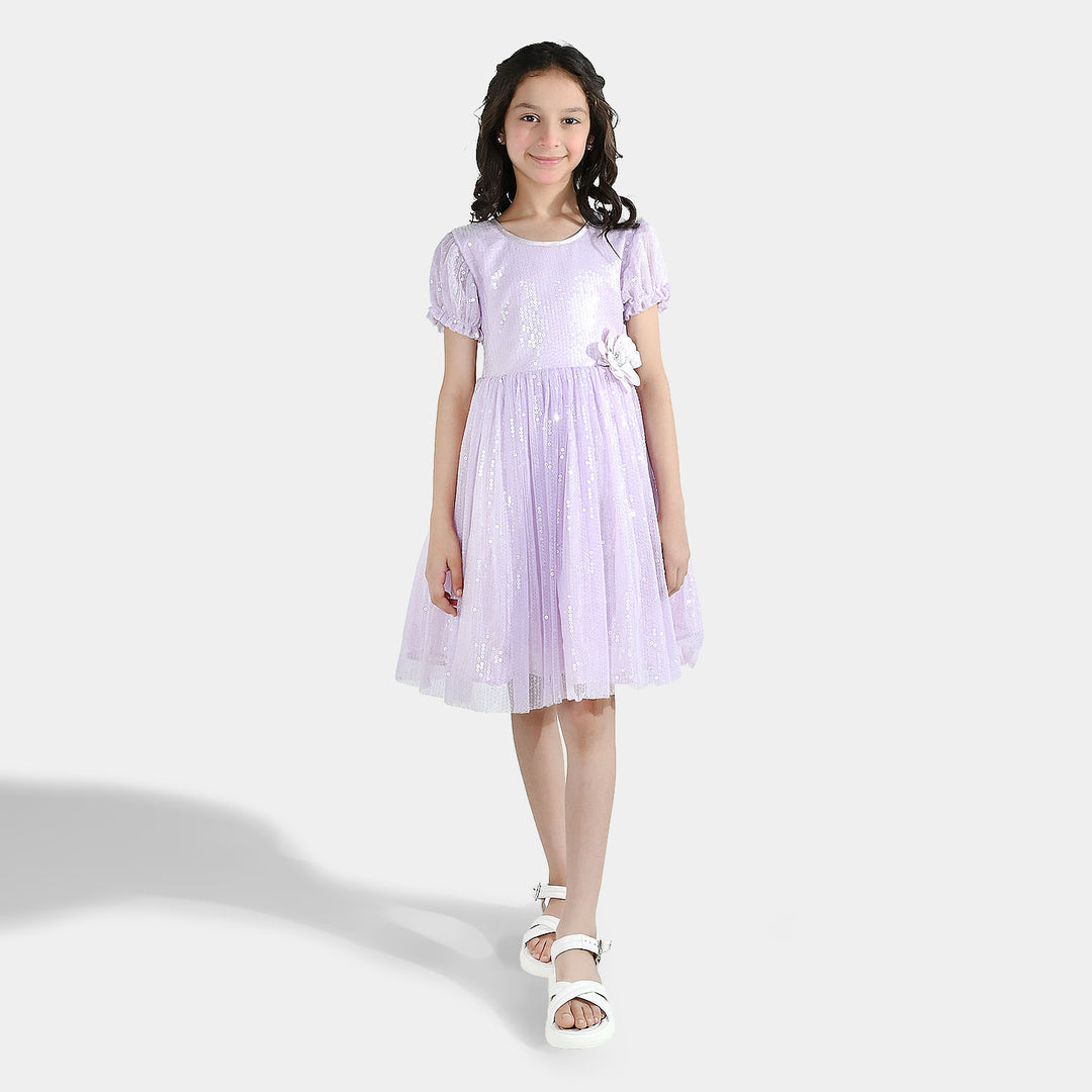 Girls Sequence Fancy Frock- Fairy Glow-Lilac