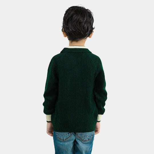 Boys Acrylic Sweater Team League - GREEN