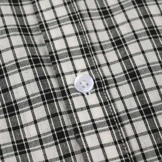 Teens Boys Yarn Dyed Shirt (Basic Check) - White/Black