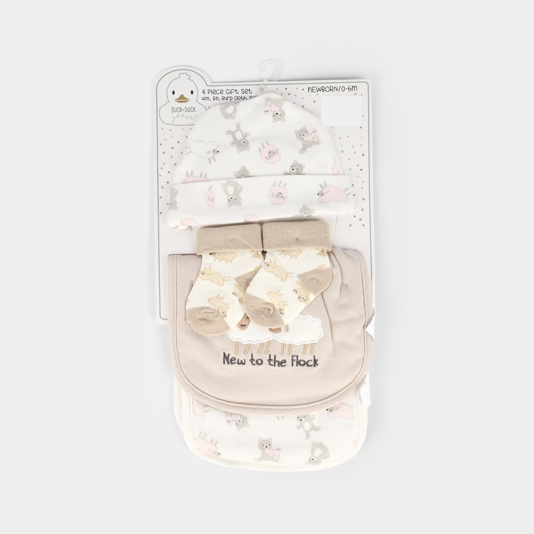 Baby Socks & Cap Bib Set | 4PCs