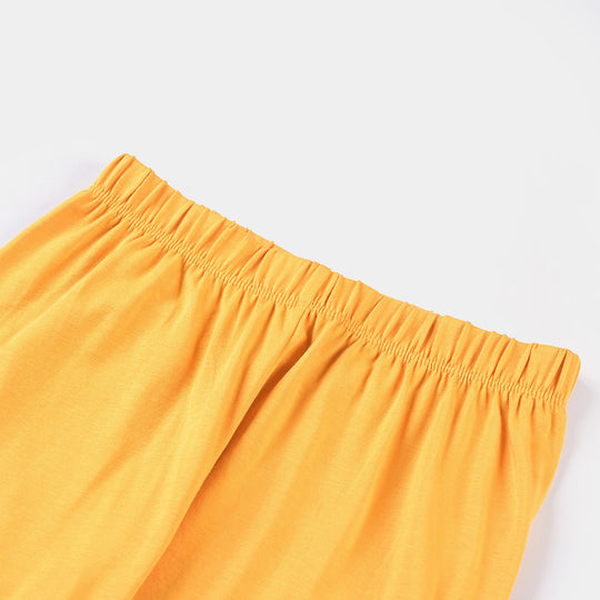 Infant Girls Jersey/Terry Tights-Yellow