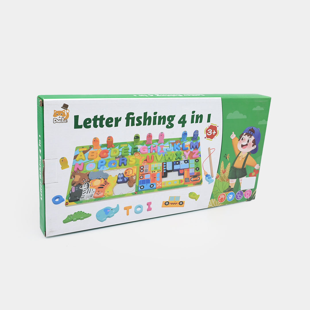 Wooden Fishing 4in1 Letter Board Game