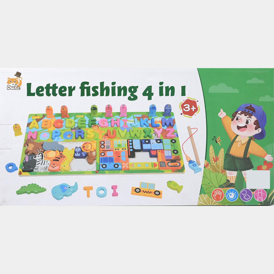 Wooden Fishing 4in1 Letter Board Game
