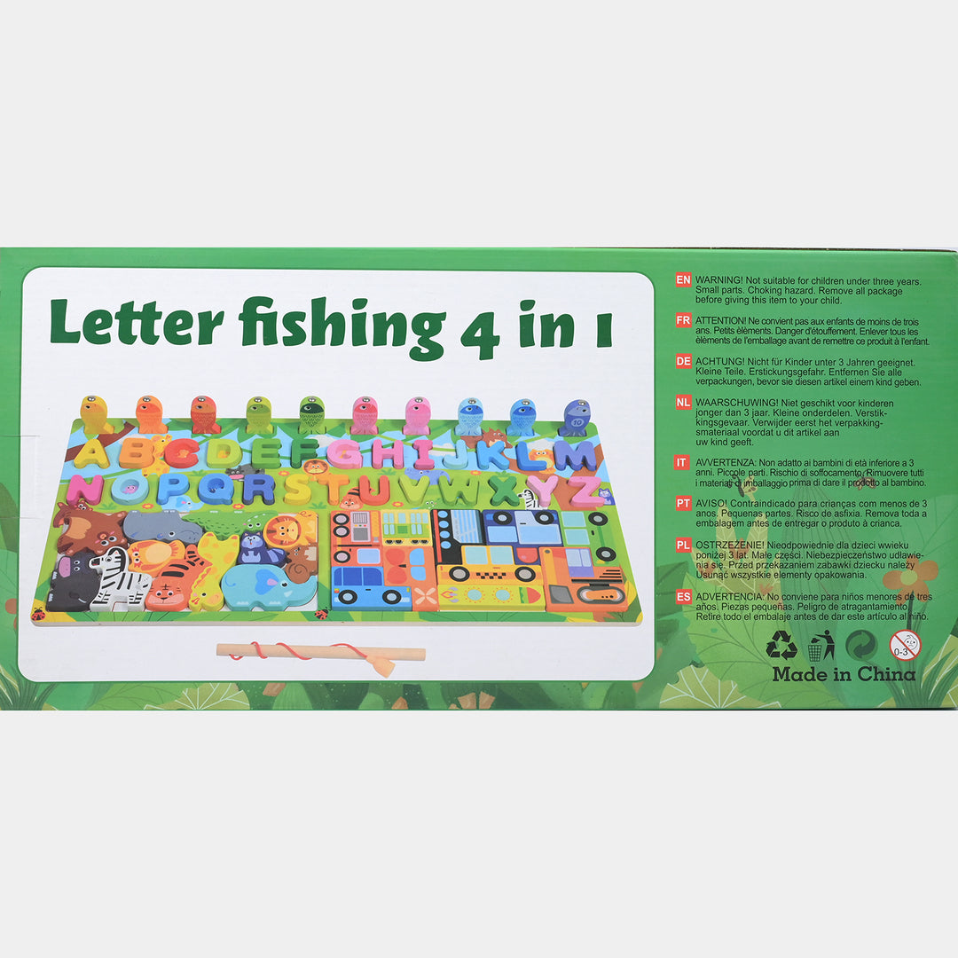 Wooden Fishing 4in1 Letter Board Game