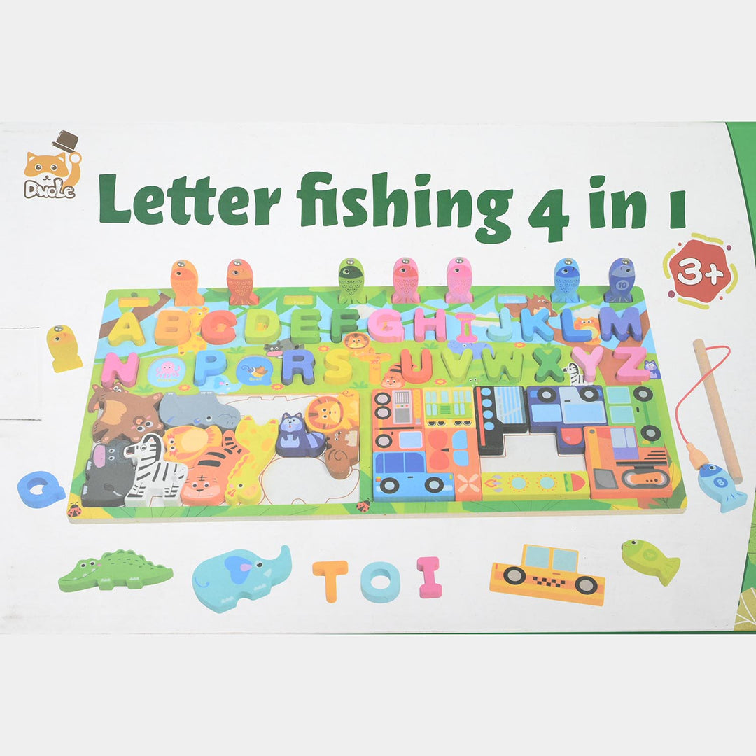 Wooden Fishing 4in1 Letter Board Game