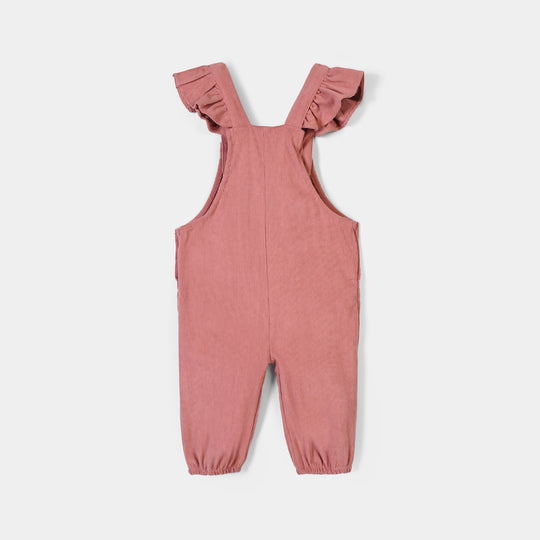 Infant Girls Corduroy Dungaree-Coral Pink