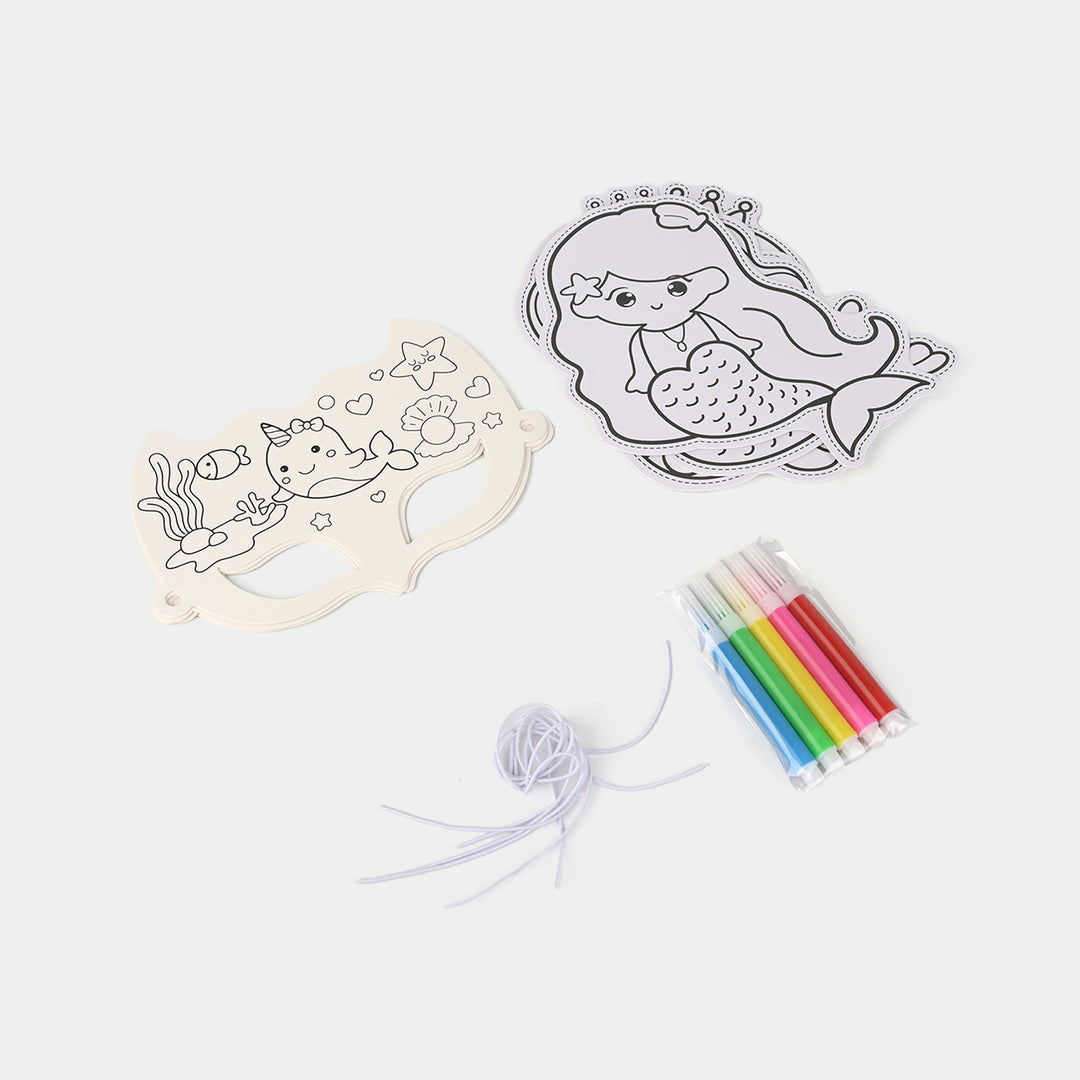 DIY Paper Mask & Character Cutout Coloring Set