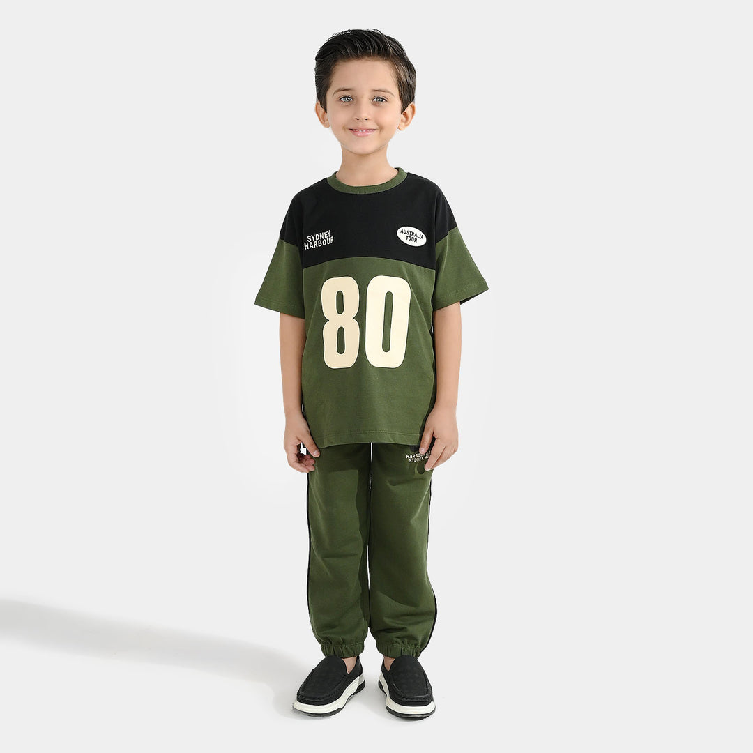 Boys Jersey/Terry 2 Piece Suit Sydney Harbour-GREEN