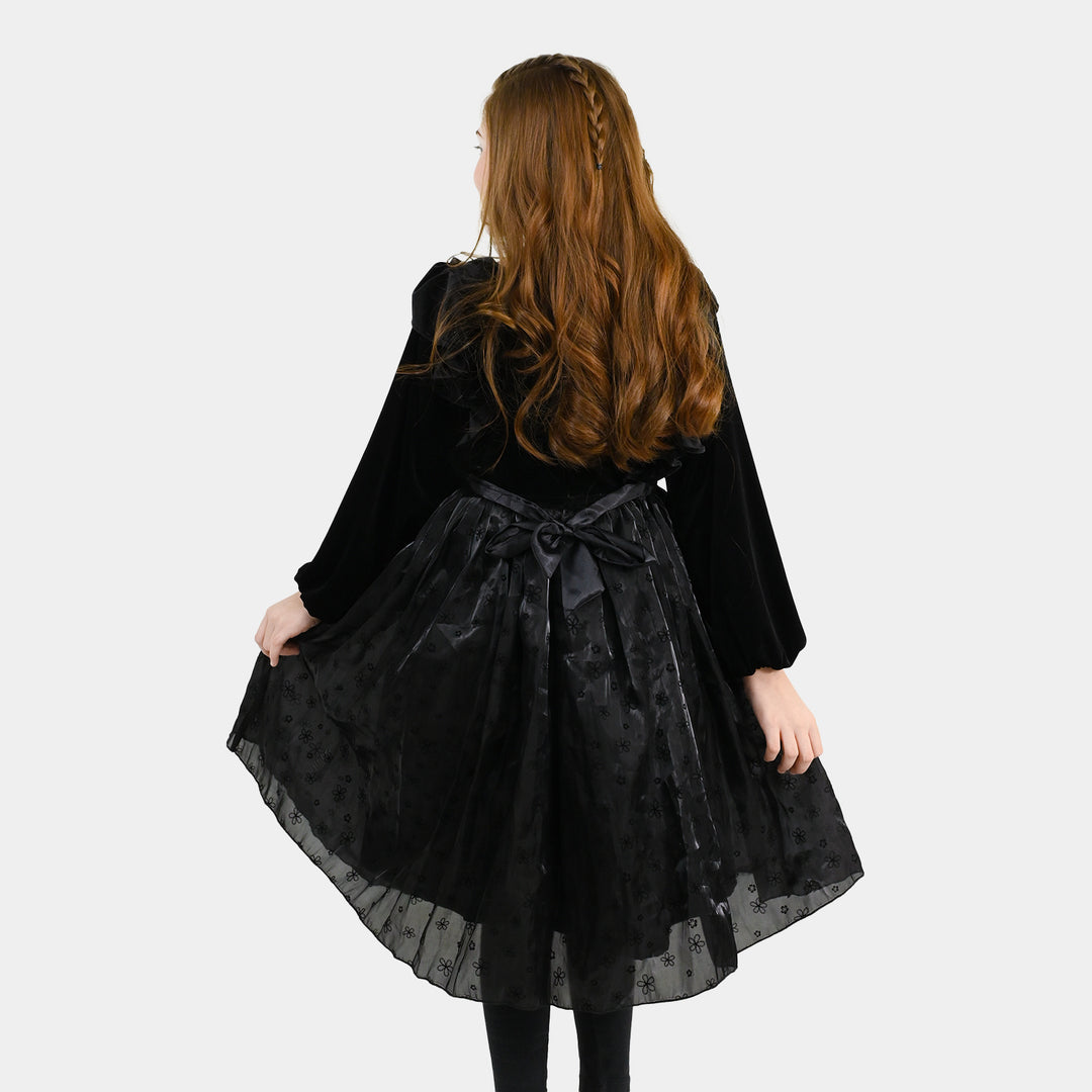 Girls Velvet Fancy Frock Black Beauty - BLACK