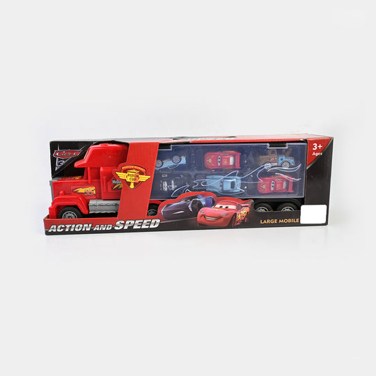Free Wheel Car Carrier Truck With 6PCs Mini Car Toy For Kids