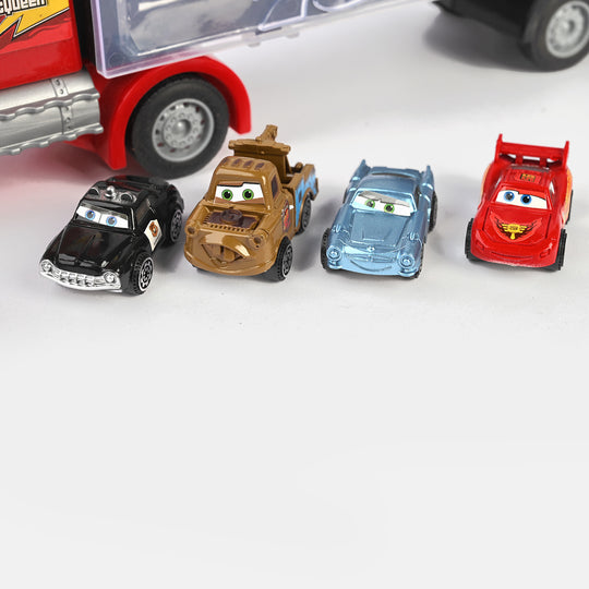 Free Wheel Car Carrier Truck With 6PCs Mini Car Toy For Kids