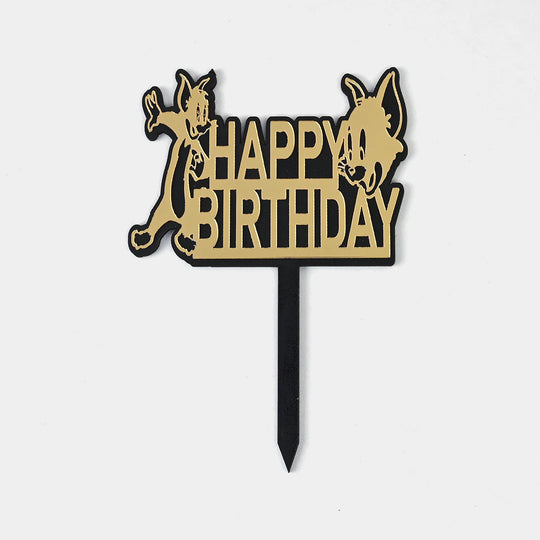 HBD Wood Cake Topper