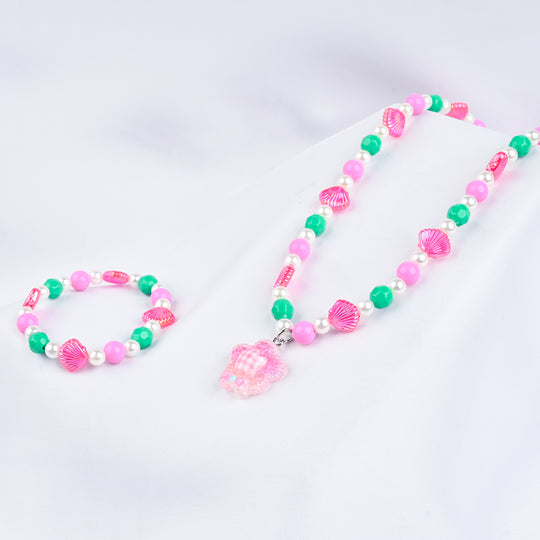 GIRLS ELEGANT BEADED NECKLACE & BRACELET