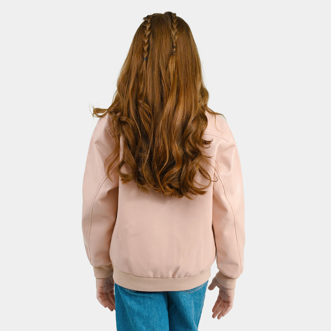 Girls PU Jacket Basic - PINK