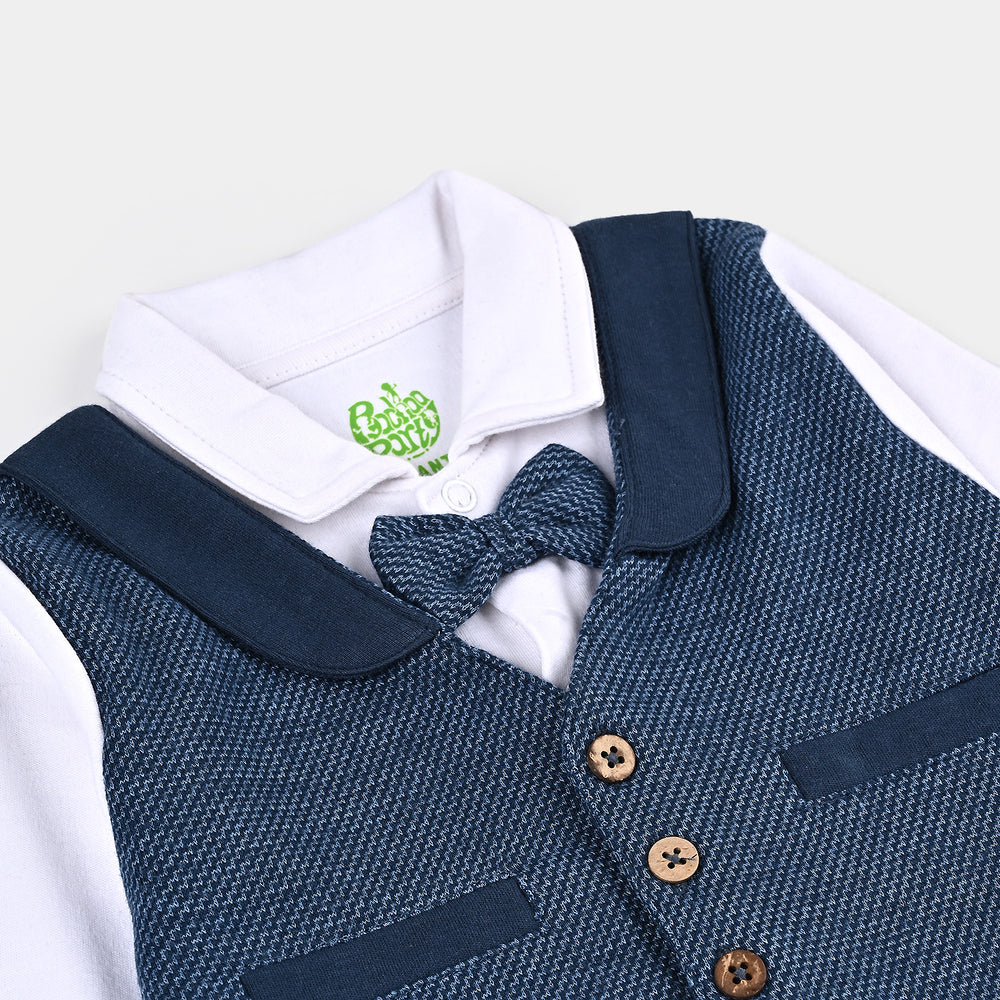 Infant Boys Formal Romper-Navy Blue