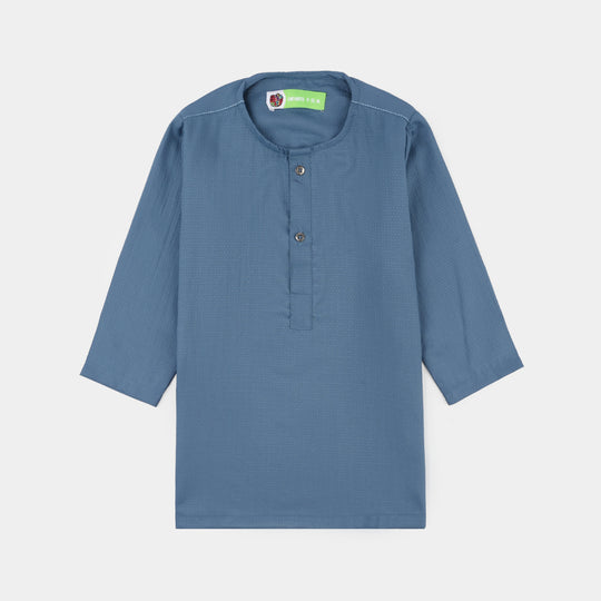 Infant Boys Poly Viscose Kurta Pajama (Dobby) - Grey