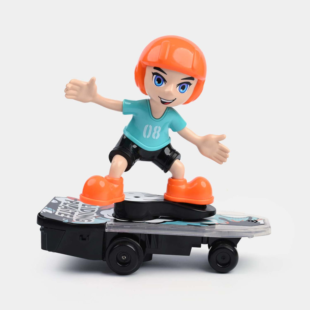 Skating Stunt Boy with Sliding Plate Automatic Moving Toy