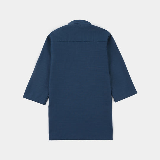 Infant Boys Poly Viscose Kurta Pajama (Cut N Sew) - Teal Blue