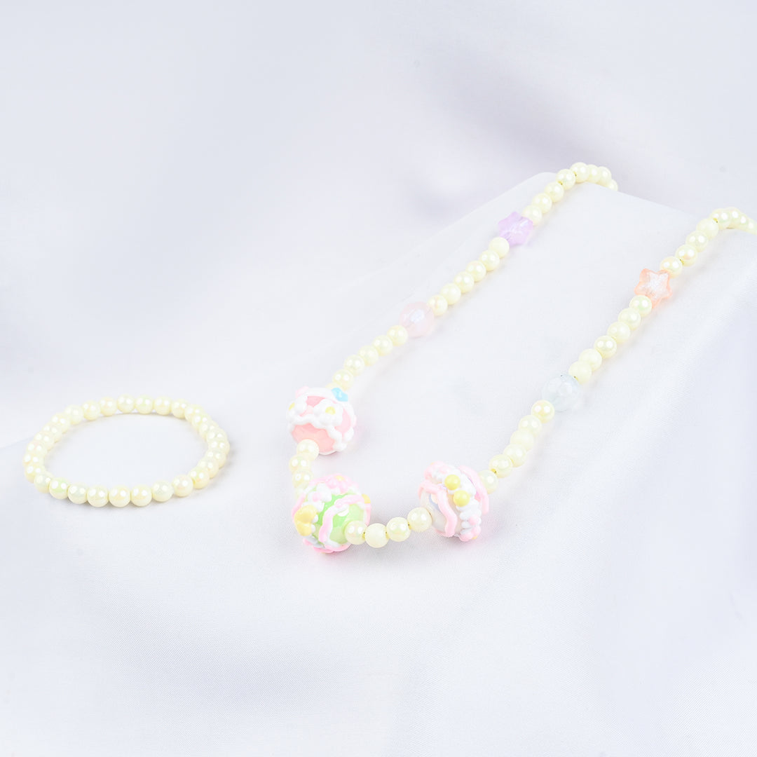 GIRLS ELEGANT BEADED NECKLACE & BRACELET