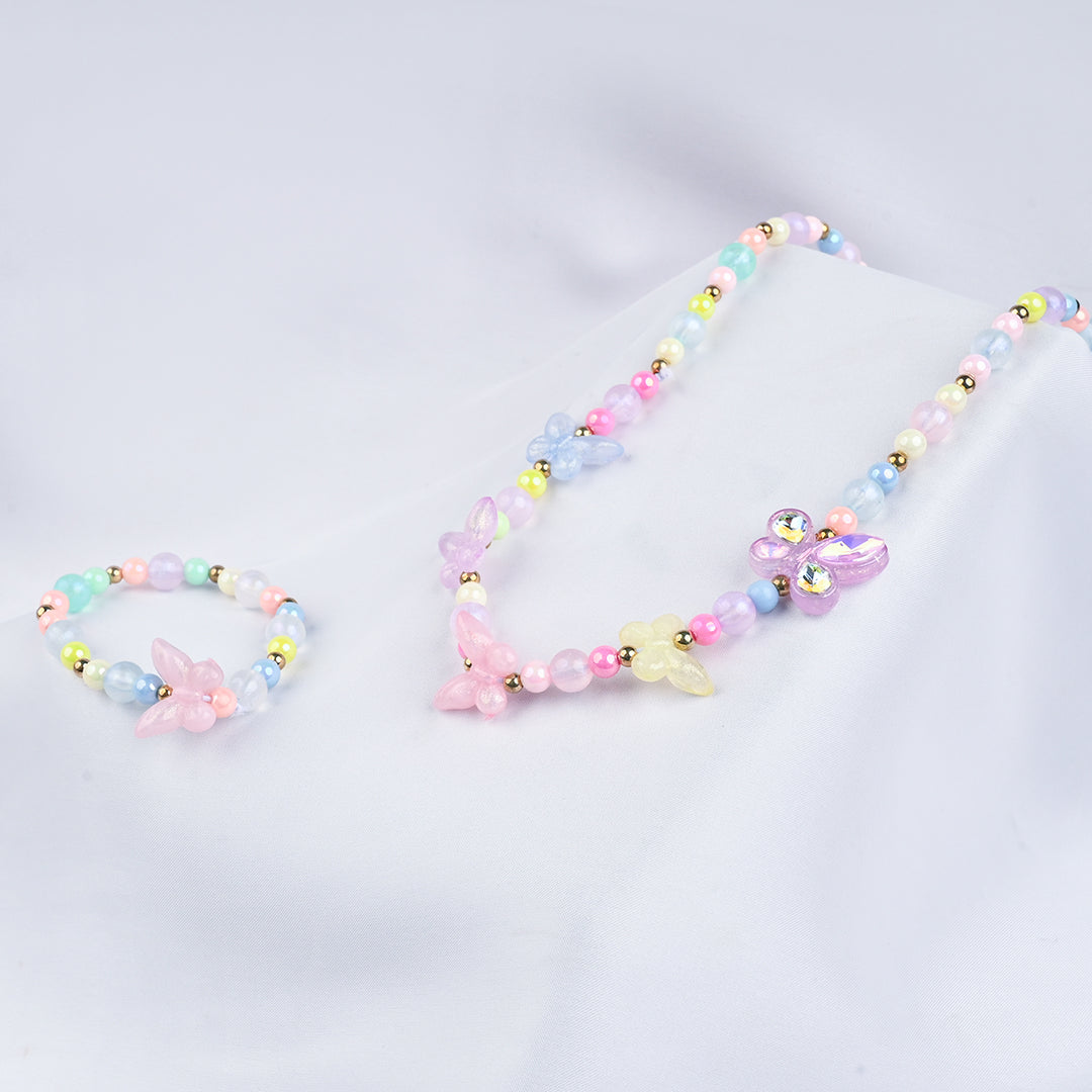 GIRLS ELEGANT BEADED NECKLACE & BRACELET