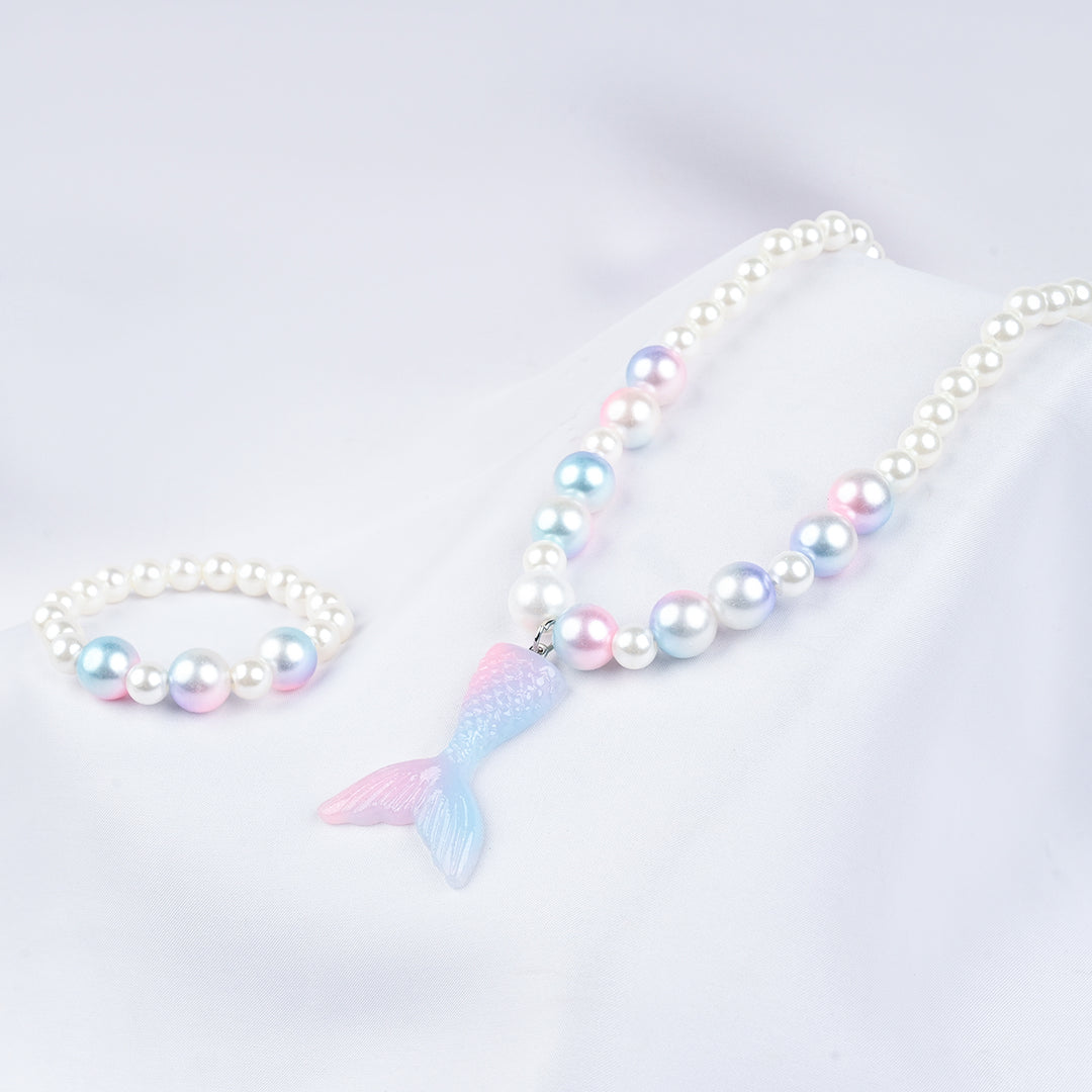 GIRLS ELEGANT BEADED NECKLACE & BRACELET