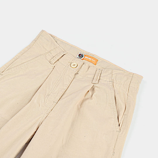 Girls Cotton Twill Pant Culottes – Beige