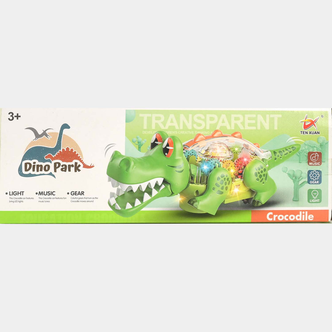 Transparent Gear Dino Park Crocodile Car Vehicle Toy for Kids