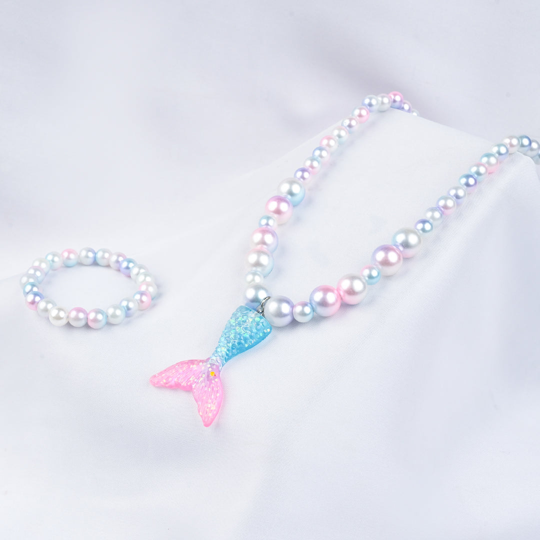 GIRLS ELEGANT BEADED NECKLACE & BRACELET