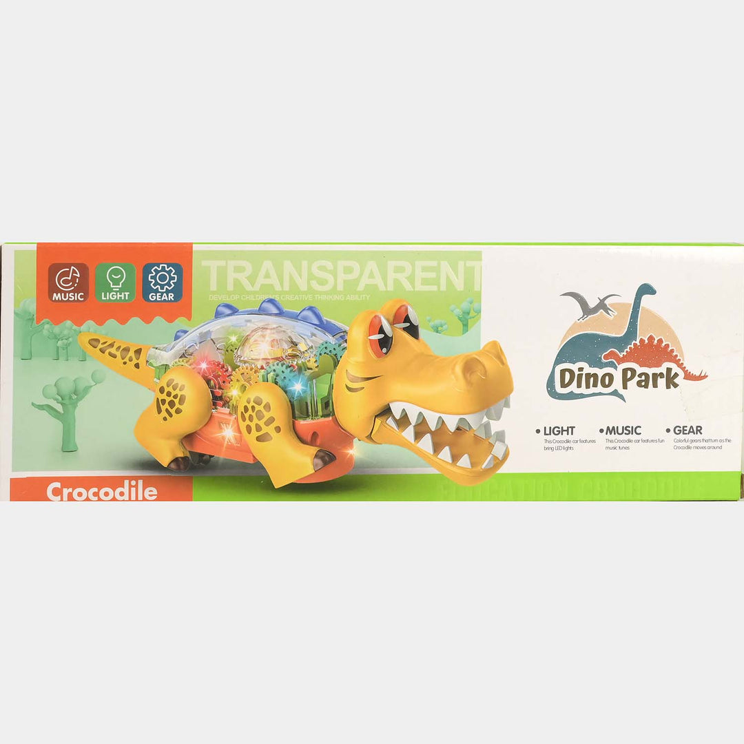 Transparent Gear Dino Park Crocodile Car Vehicle Toy for Kids